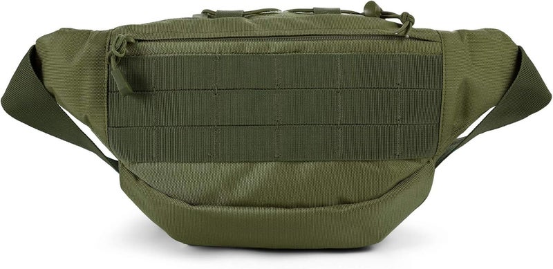 SOWHUP Tactical Fanny Pack,Military Waist Bag Pack with U.S Patch Utility Hip Belt Bumbag for Outdoor Fishing Hiking (Army Green(4 Zipper Pockets)) - Image 4